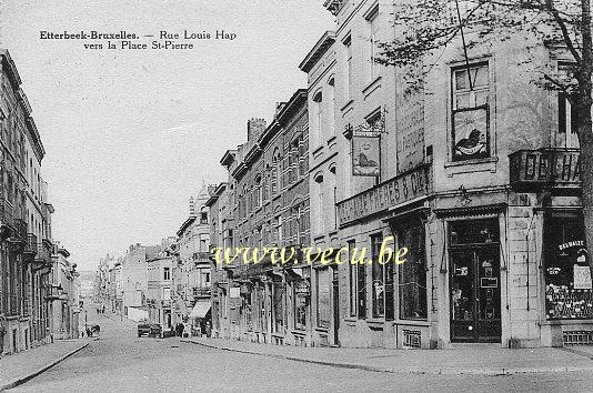 postkaart van Etterbeek Louis Hapstraat naar Sint-Pietersplein