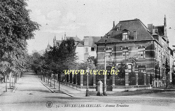 ancienne carte postale de Ixelles Avenue Ernestine