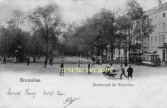 ancienne carte postale de Bruxelles Boulevard de Waterloo