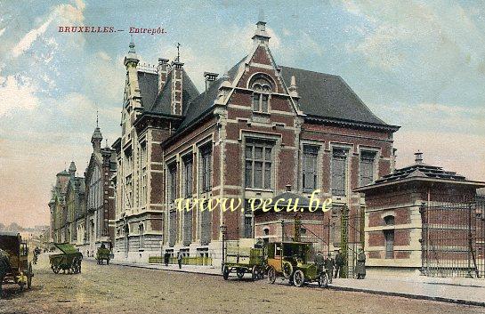 ancienne carte postale de Bruxelles Entrepôt