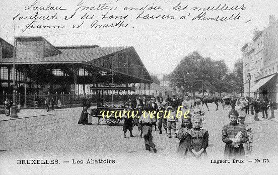 ancienne carte postale de Anderlecht Les Abattoirs