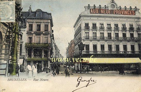 ancienne carte postale de Bruxelles Rue Neuve
