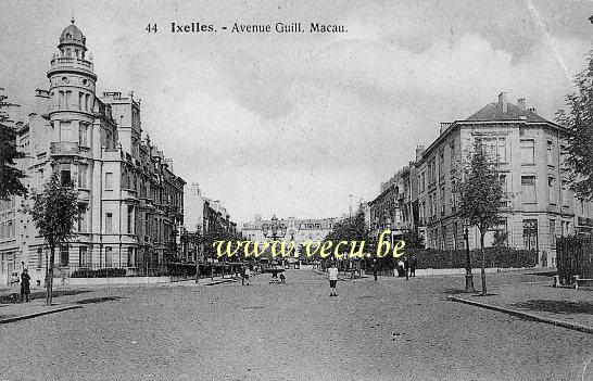 ancienne carte postale de Ixelles Avenue Guillaume Macau