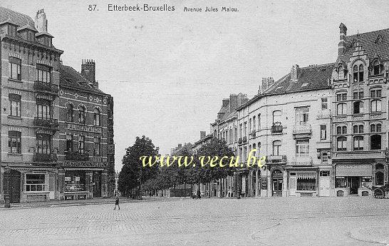 ancienne carte postale de Etterbeek Avenue Jules Malou