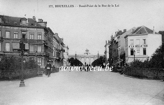 ancienne carte postale de Bruxelles Rond-Point de la rue de la Loi