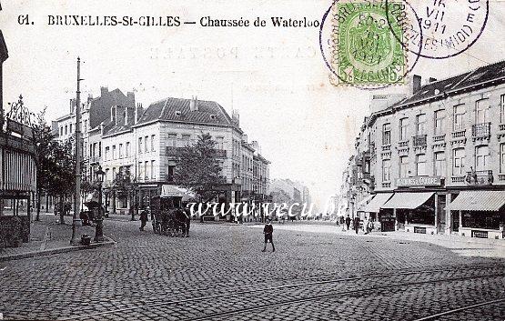 ancienne carte postale de Saint-Gilles Chaussée de Waterloo