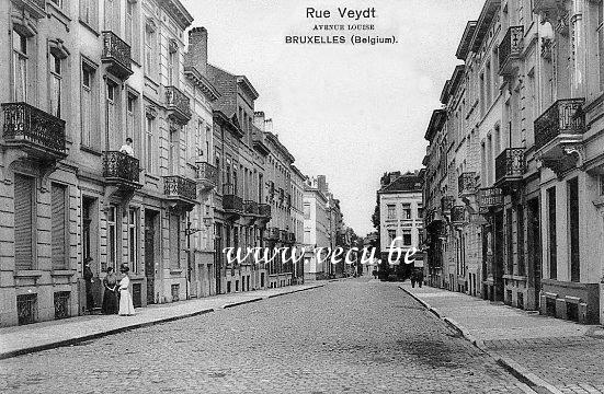 ancienne carte postale de Ixelles Rue Veydt (avenue Louise)