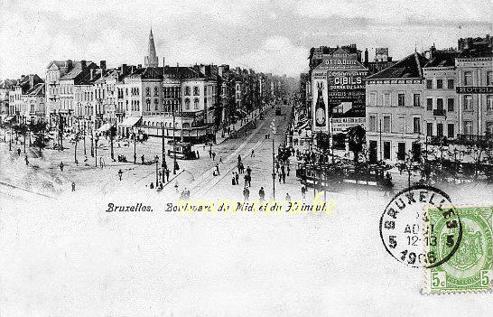 ancienne carte postale de Bruxelles Boulevard du Midi et du Hainaut