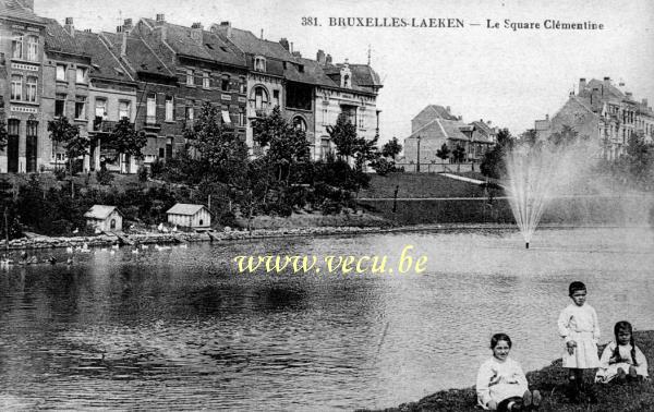 ancienne carte postale de Laeken Le square clémentine