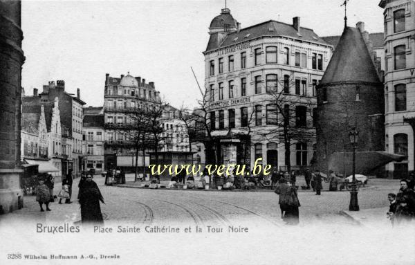 ancienne carte postale de Bruxelles Place Sainte Catherine
