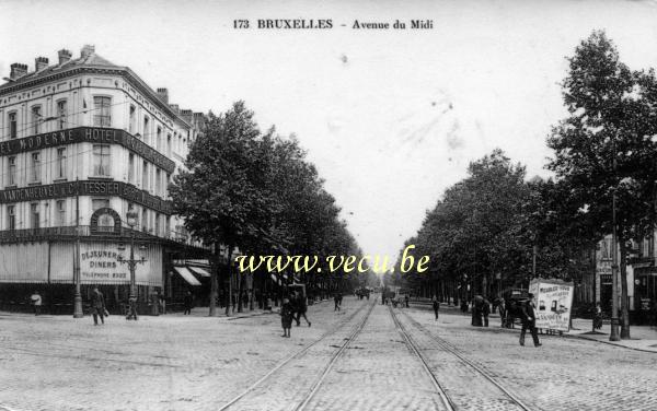 ancienne carte postale de Bruxelles Avenue du Midi