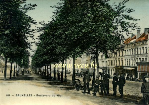 ancienne carte postale de Bruxelles Boulevard du midi