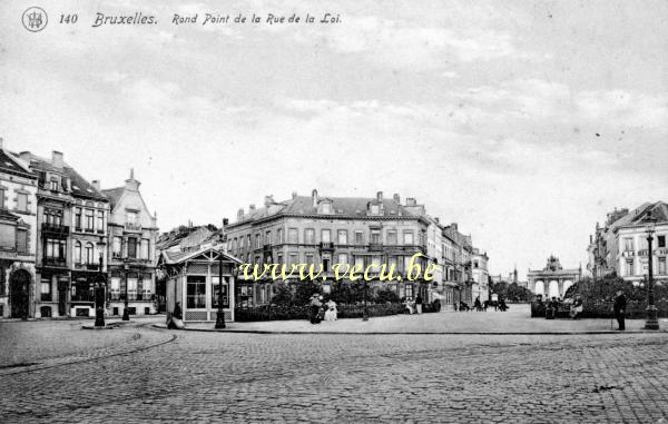 ancienne carte postale de Bruxelles Rond-point de la rue de la loi - Rond-point Robert Schuman.