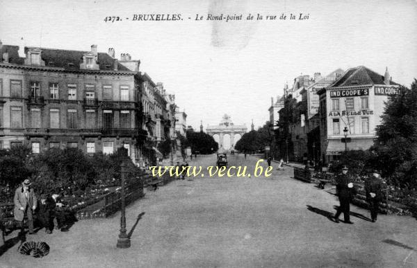 ancienne carte postale de Bruxelles Rond-point de la rue de la loi - Rond-point Robert Schuman.