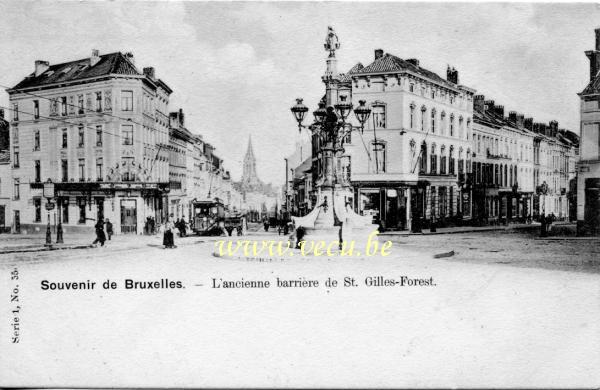 ancienne carte postale de Saint-Gilles L'ancienne barrière de Saint Gilles