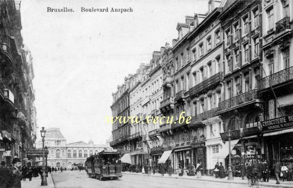 ancienne carte postale de Bruxelles Boulevard Aanspach