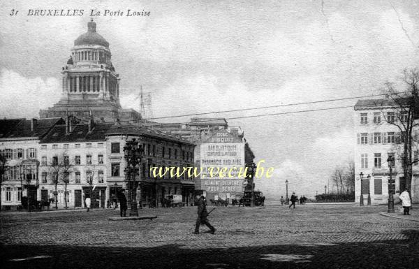 ancienne carte postale de Bruxelles La porte Louise