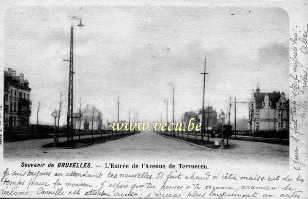 ancienne carte postale de Etterbeek L'entrée del'avenue de Tervueren
