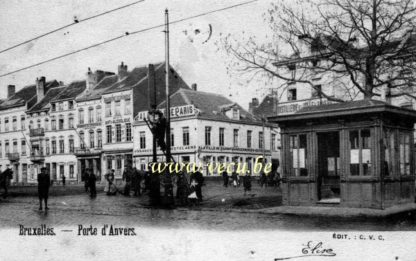 ancienne carte postale de Bruxelles Porte d'Anvers