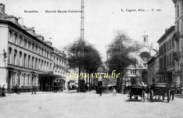 postkaart van Brussel Sint-Katelijneplein markt
