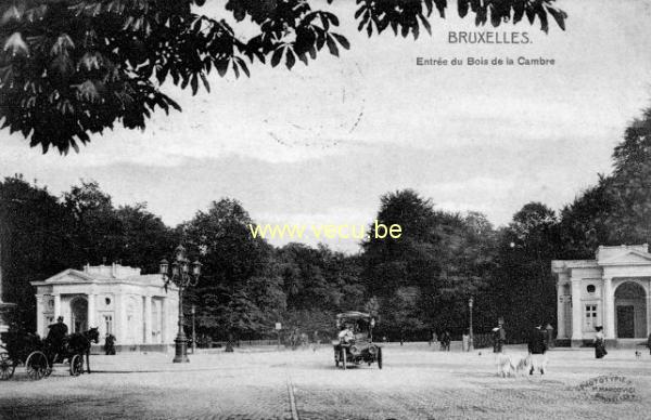 ancienne carte postale de Bruxelles Entrée du bois de la Cambre