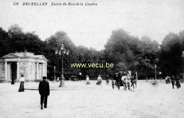ancienne carte postale de Bruxelles Entrée du bois de la Cambre