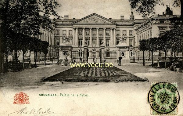 postkaart van Brussel Paleis der Natie
