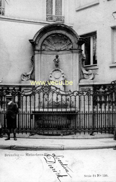 ancienne carte postale de Bruxelles Manneken-pis