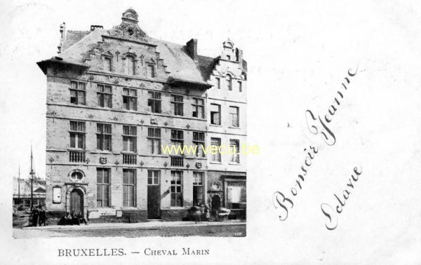 ancienne carte postale de Bruxelles Cheval Marin