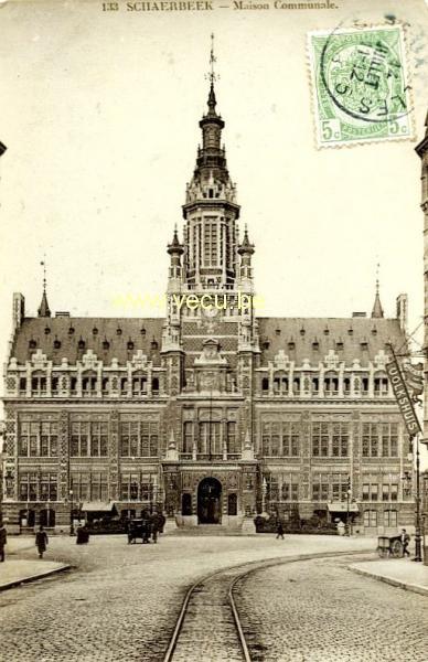 ancienne carte postale de Schaerbeek Maison communale
