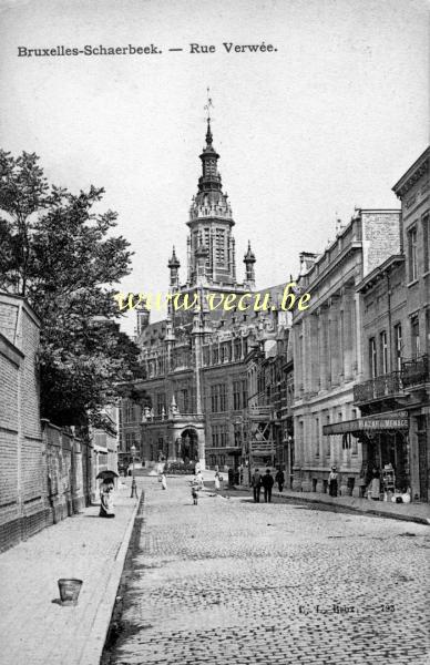 ancienne carte postale de Schaerbeek Rue Verwée