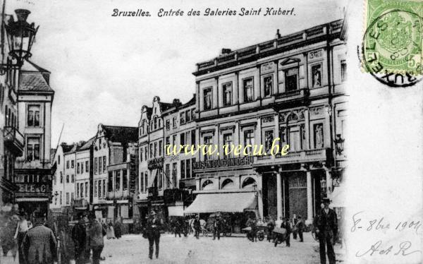 ancienne carte postale de Bruxelles Entrée des Galeries Saint Hubert