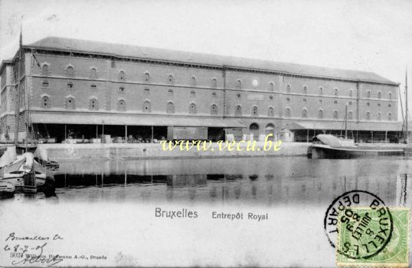 ancienne carte postale de Bruxelles Entrepôt Royal