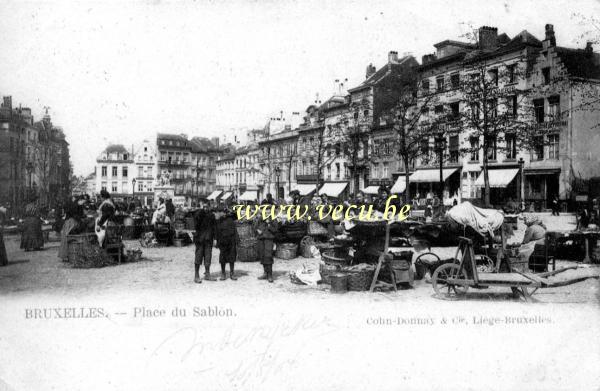 ancienne carte postale de Bruxelles Place du Sablon