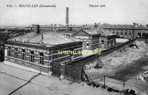 ancienne carte postale de Schaerbeek Hôpital Civil