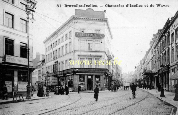 ancienne carte postale de Ixelles Chaussée d'Ixelles et de Wavre