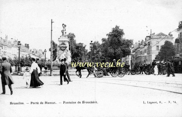 ancienne carte postale de Bruxelles Porte de Namur - Fontaine de Brouckère