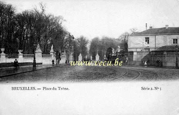 ancienne carte postale de Bruxelles Place du Trône