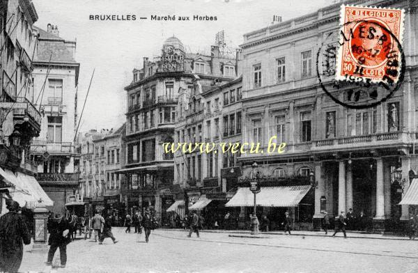 ancienne carte postale de Bruxelles Marché aux herbes
