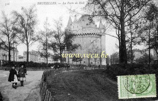 ancienne carte postale de Bruxelles La Porte de Hal