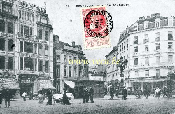 ancienne carte postale de Bruxelles Place Fontainas
