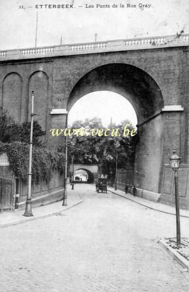 ancienne carte postale de Etterbeek Les ponts de la rue Gray