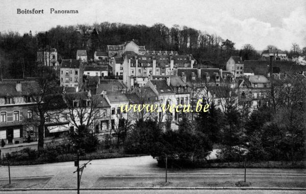 ancienne carte postale de Watermael-Boitsfort Panorama: rue Middelbourg et à l'arrière, rues Venerie, Cigale et Grand Veneur