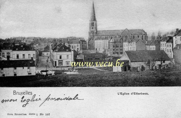 ancienne carte postale de Etterbeek L'Eglise d'Etterbeek