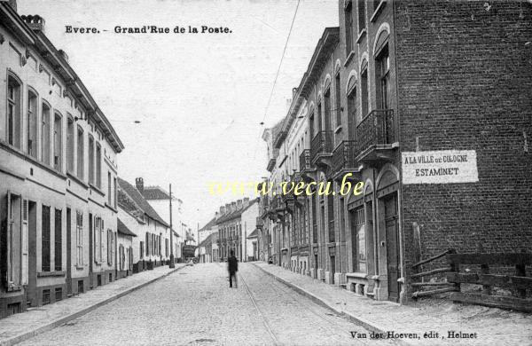 ancienne carte postale de Evere Grand'rue de la Poste (rue Edouard Stuckens)