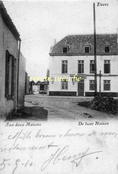 ancienne carte postale de Evere Aux deux Maisons. Chaussée de Louvain