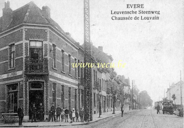 ancienne carte postale de Evere Chaussée de Louvain