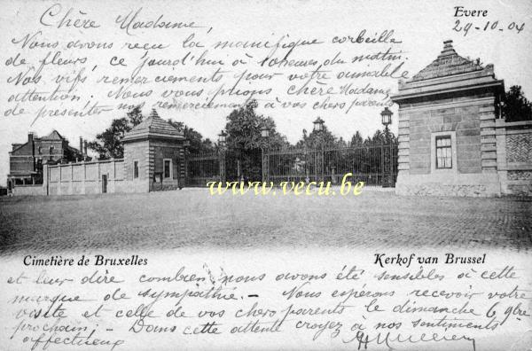 ancienne carte postale de Evere Cimetière de Bruxelles