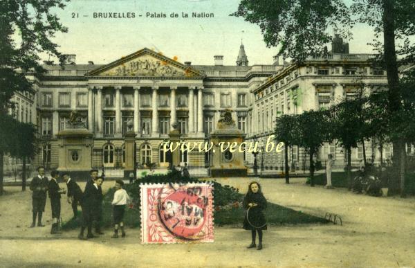 ancienne carte postale de Bruxelles Palais de la Nation
