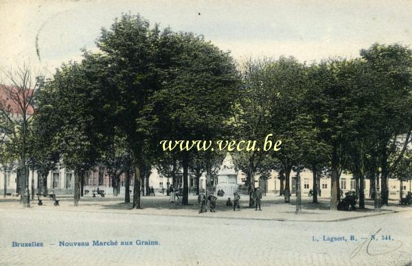 ancienne carte postale de Bruxelles Nouveau marché aux grains